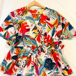 Sweet Rain Peplum Top, Size Large